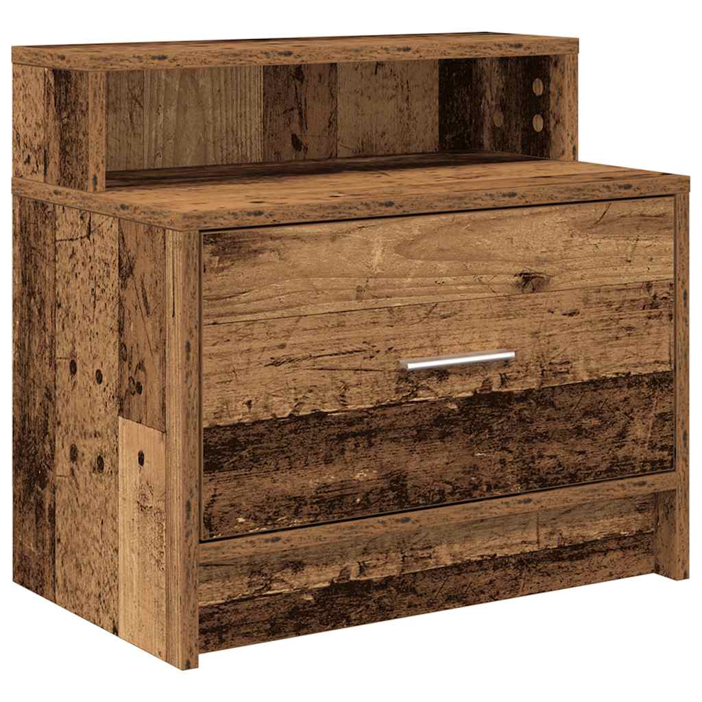Mesas de cabeceira com gaveta 2 pcs 51x31x47 cm madeira velha