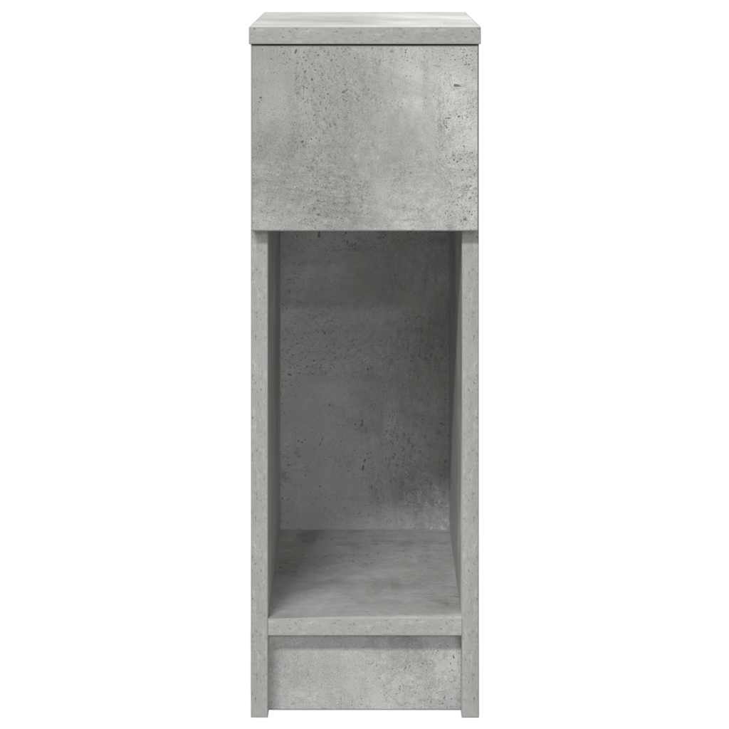 Mesa de cabeceira com gaveta 20x36x60 cm cinzento cimento