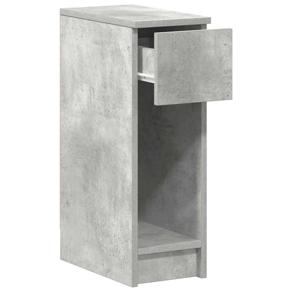 Mesa de cabeceira com gaveta 20x36x60 cm cinzento cimento