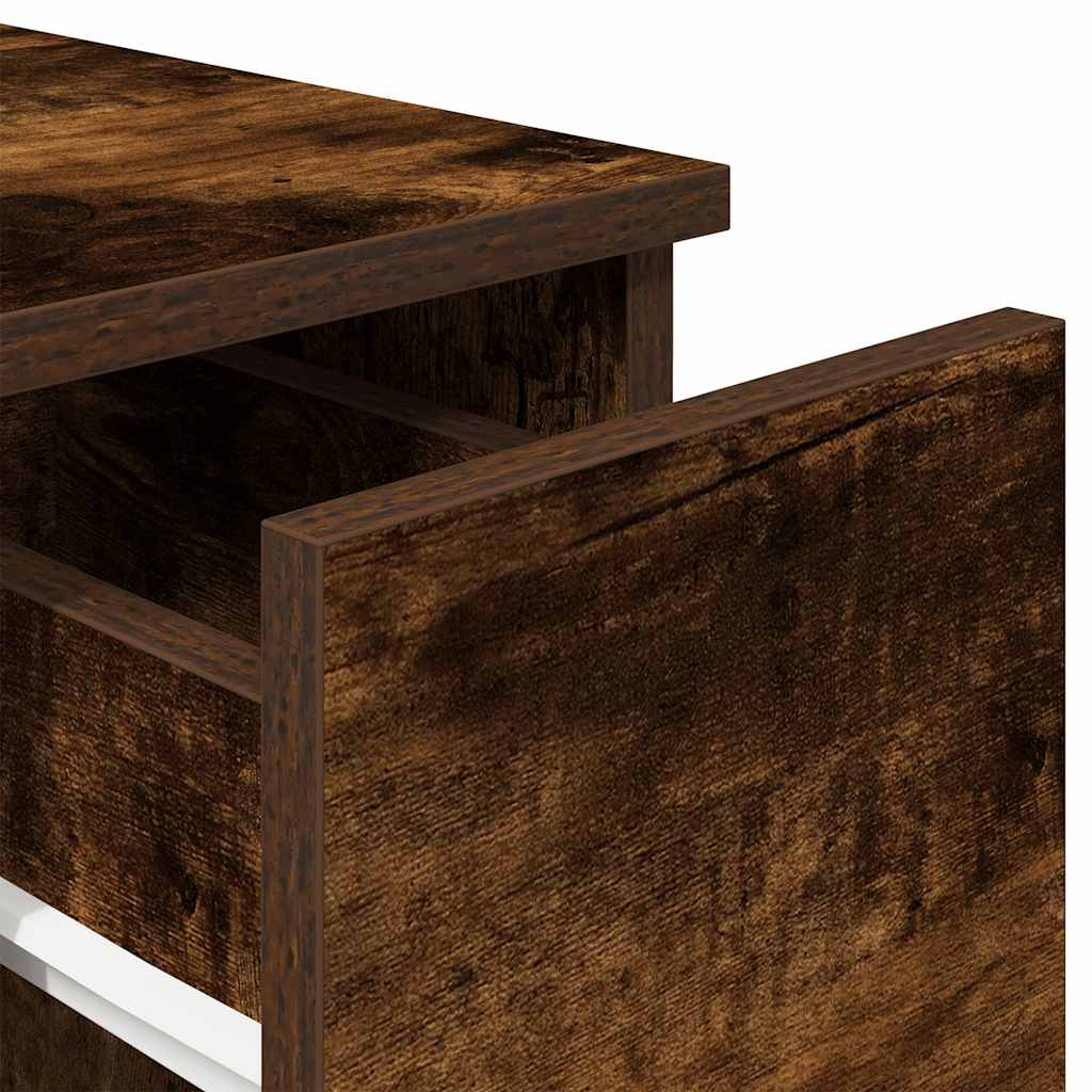 Mesas de cabeceira com gaveta 2 pcs 20x36x60 cm carvalho fumado