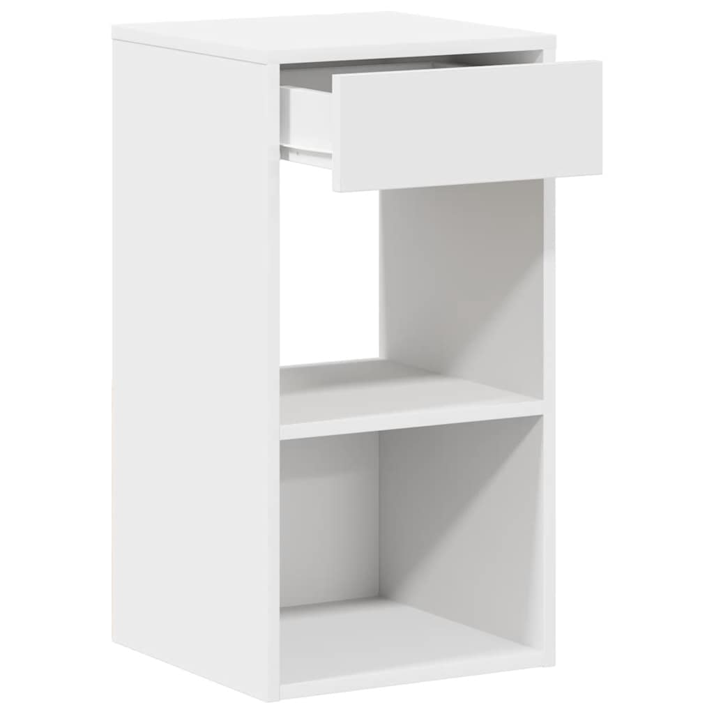 Mesas de cabeceira com gaveta 2 pcs 35x34x66,5 cm branco