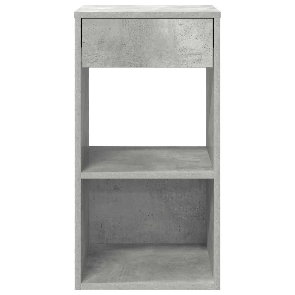 Mesa de cabeceira com gaveta 35x34x66,5 cm cinzento cimento