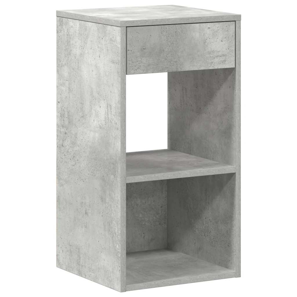 Mesas de cabeceira c/ gaveta 2pcs 35x34x66,5cm cinzento cimento