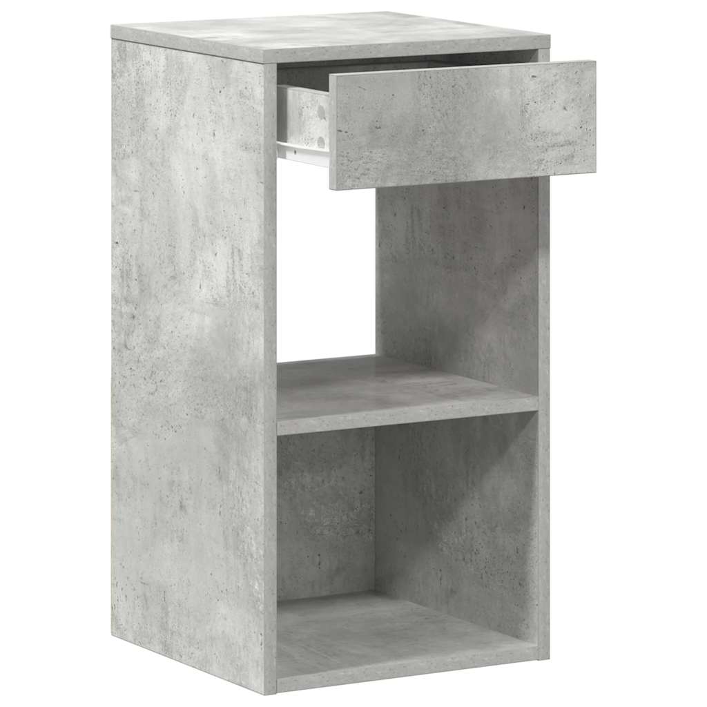 Mesas de cabeceira c/ gaveta 2pcs 35x34x66,5cm cinzento cimento
