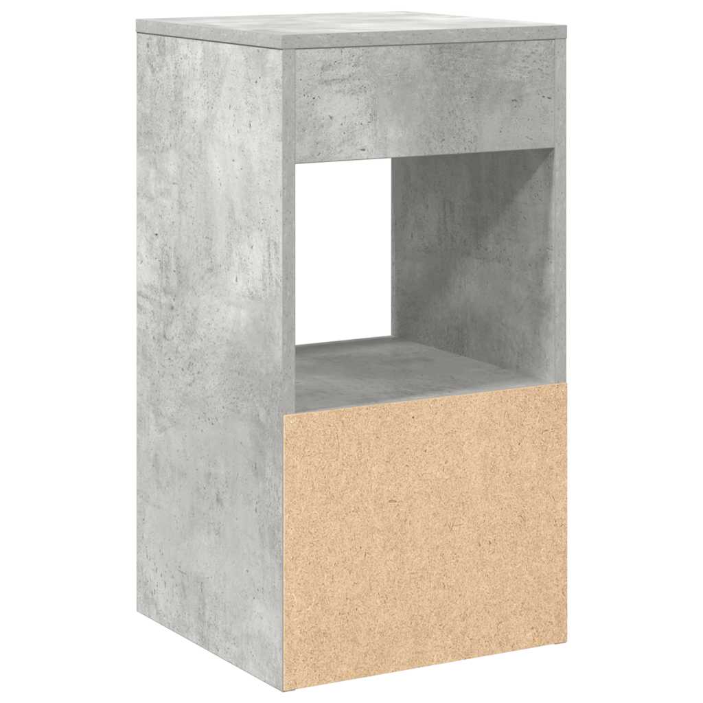 Mesas de cabeceira c/ gaveta 2pcs 35x34x66,5cm cinzento cimento