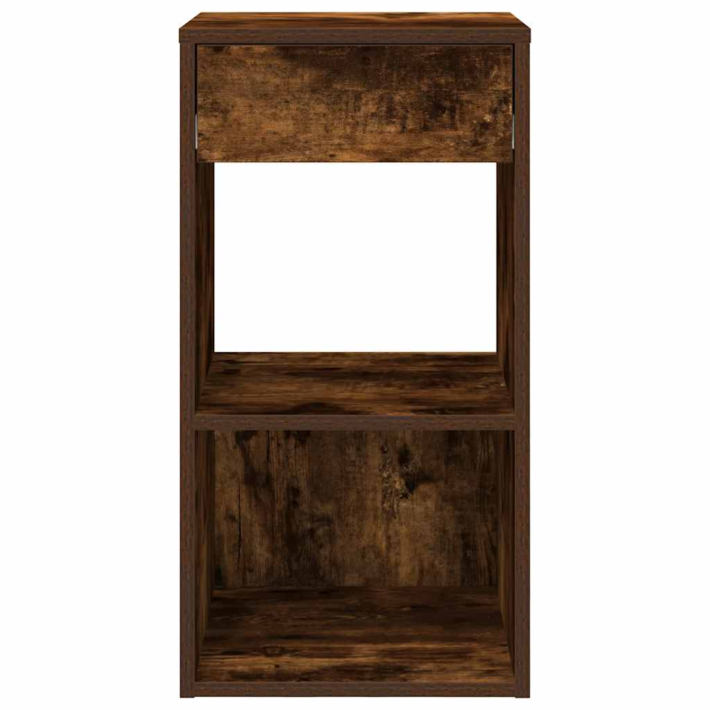 Mesa de cabeceira com gaveta 35x34x66,5 cm carvalho fumado