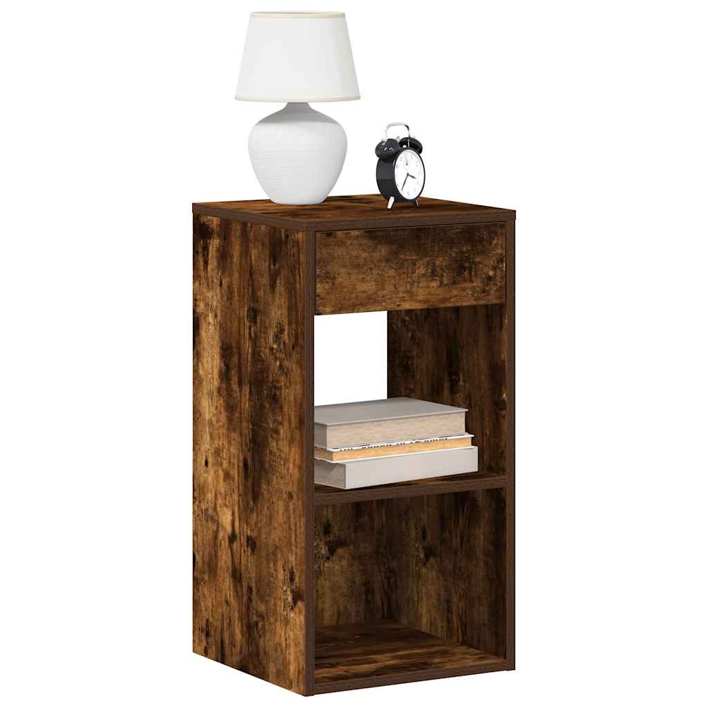 Mesas de cabeceira com gaveta 2pcs 35x34x66,5cm carvalho fumado