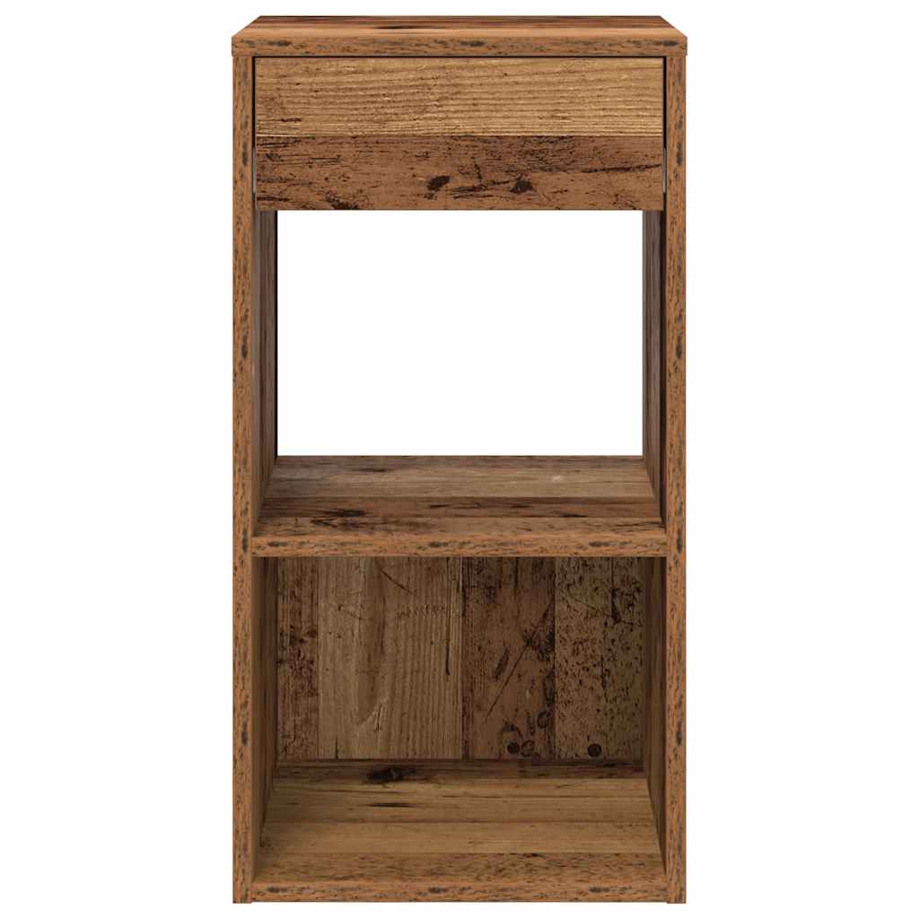 Mesas de cabeceira com gaveta 2 pcs 35x34x66,5 cm madeira velha