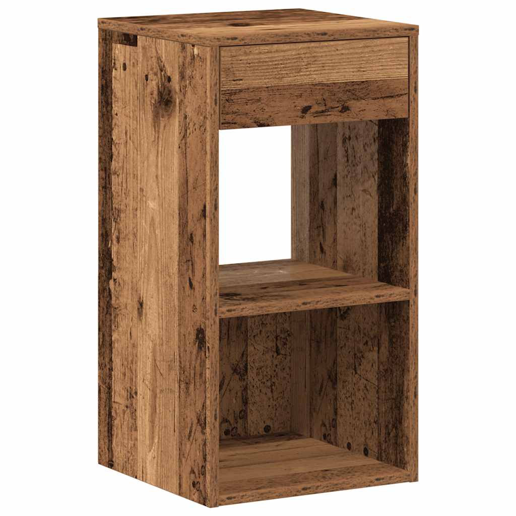 Mesas de cabeceira com gaveta 2 pcs 35x34x66,5 cm madeira velha