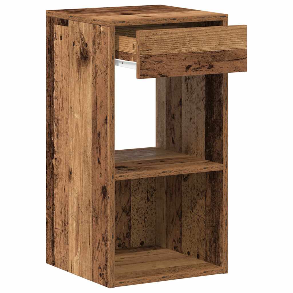 Mesas de cabeceira com gaveta 2 pcs 35x34x66,5 cm madeira velha