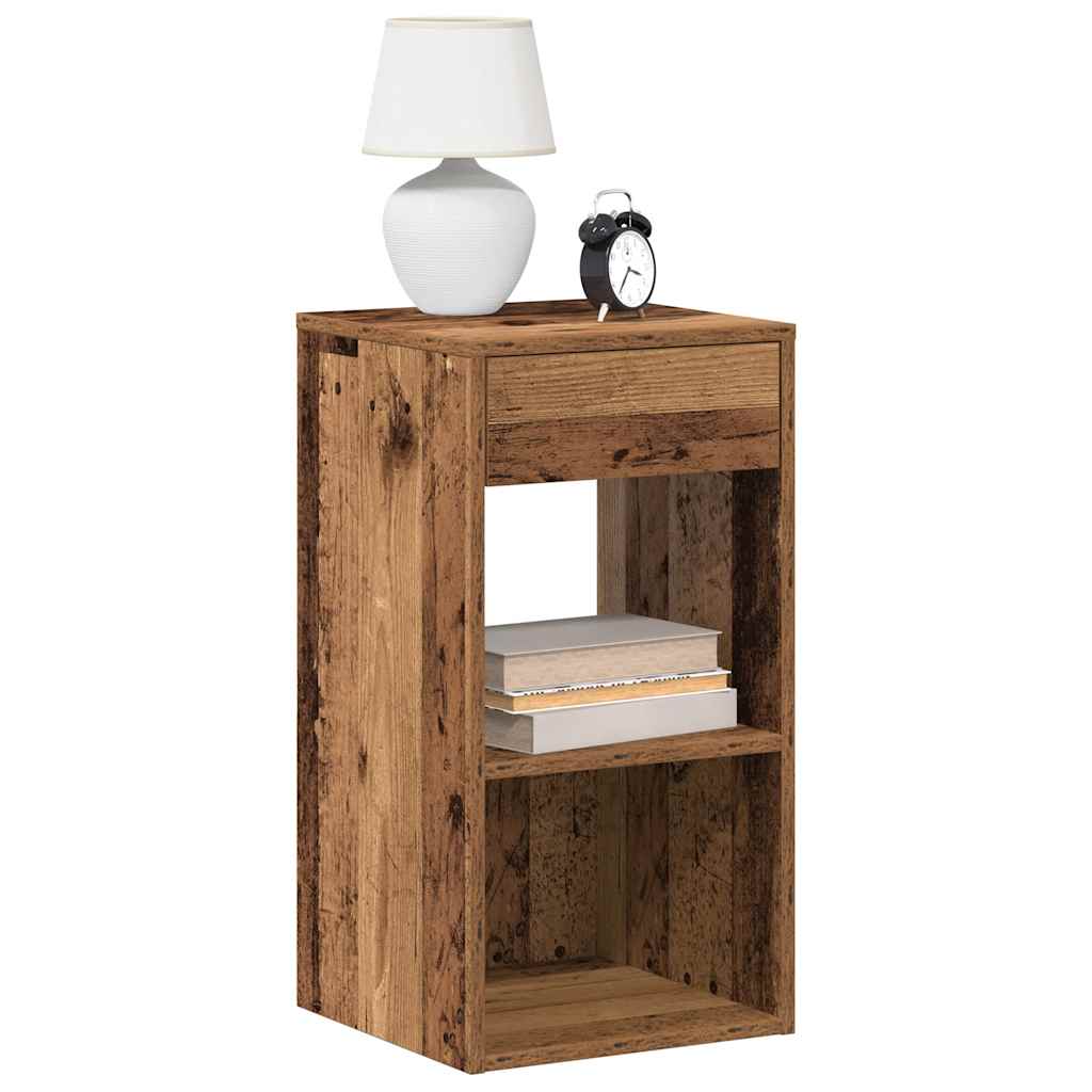 Mesas de cabeceira com gaveta 2 pcs 35x34x66,5 cm madeira velha