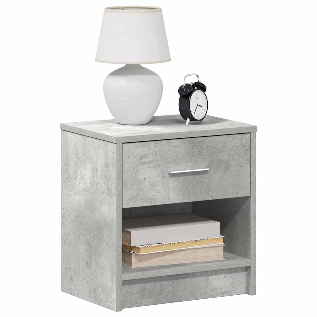 Mesa de cabeceira com gaveta 39x28x41 cm cinzento cimento