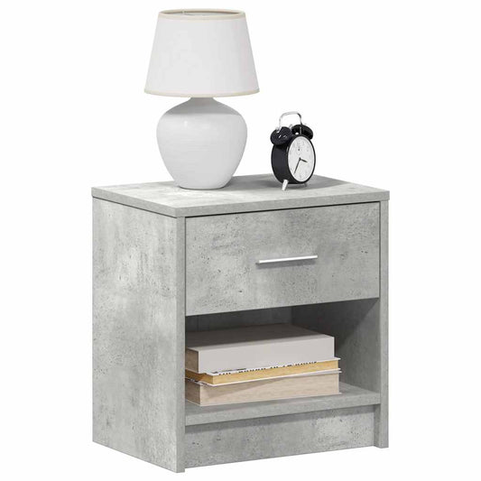 Mesa de cabeceira com gaveta 39x28x41 cm cinzento cimento