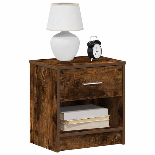 Mesa de cabeceira com gaveta 39x28x41 cm carvalho fumado