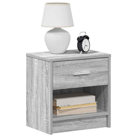 Mesas de cabeceira 2 pcs com gaveta 39x28x41 cm cinzento sonoma