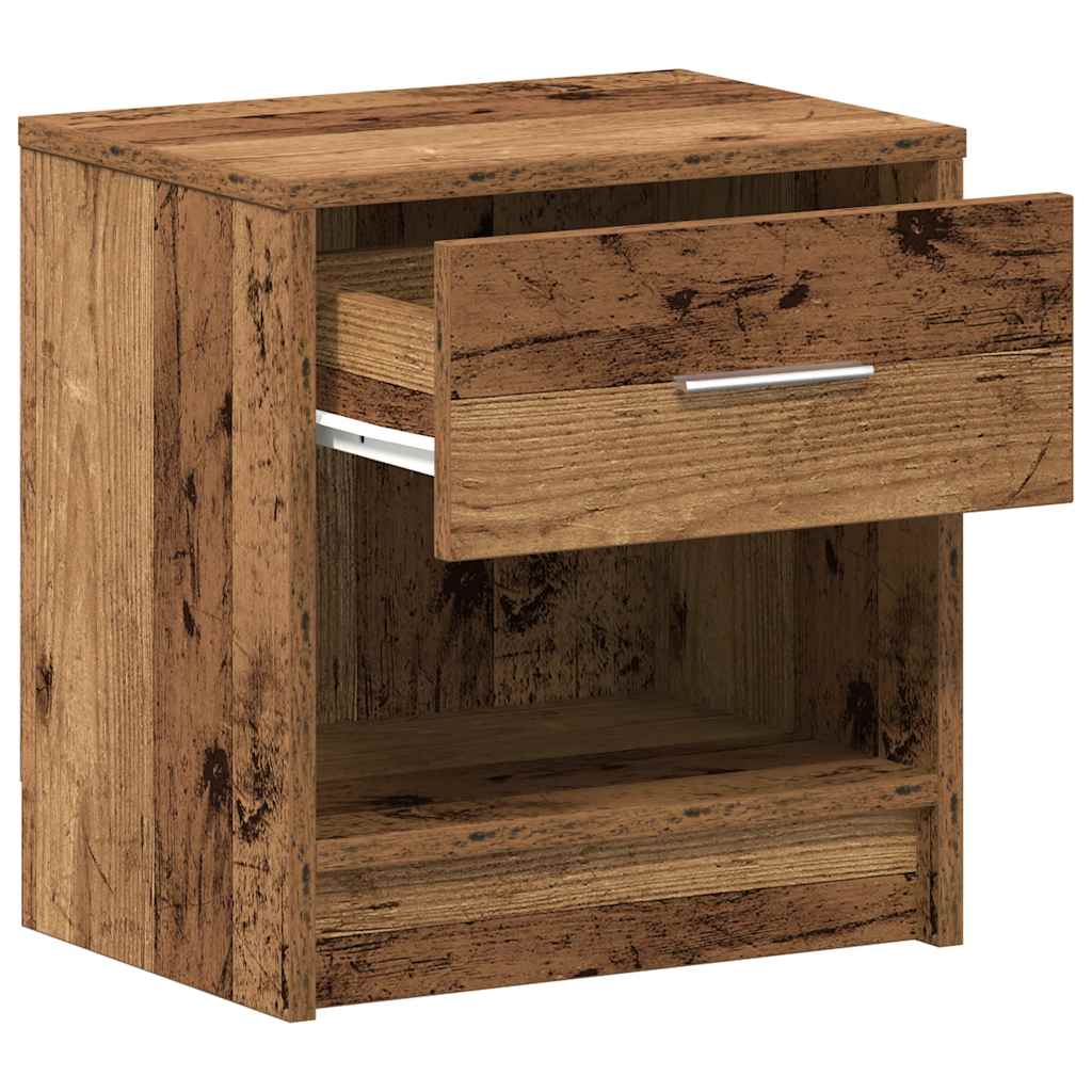 Mesas de cabeceira 2 pcs com gaveta 39x28x41 cm madeira velha