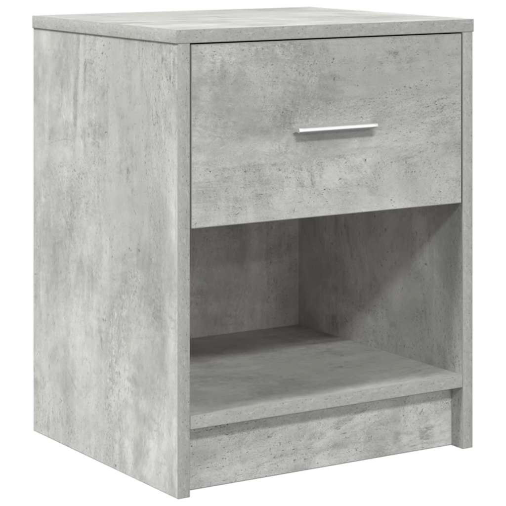 Mesas de cabeceira 2pcs com gaveta 40x34x50 cm cinzento cimento