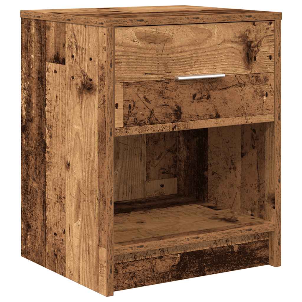 Mesas de cabeceira 2 pcs com gaveta 40x34x50 cm madeira velha