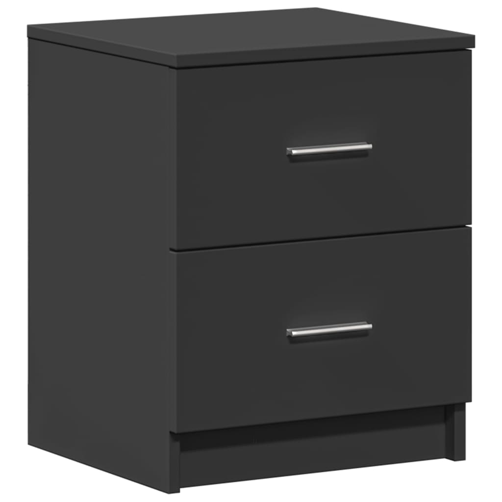Mesas de cabeceira 2 pcs com 2 gavetas 40x36x50 cm preto