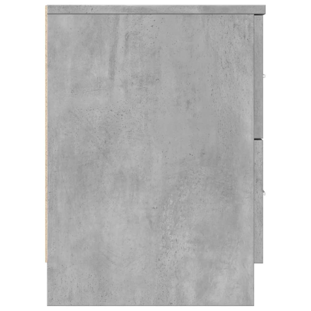 Mesa de cabeceira com 2 gavetas 40x36x50 cm cinzento cimento