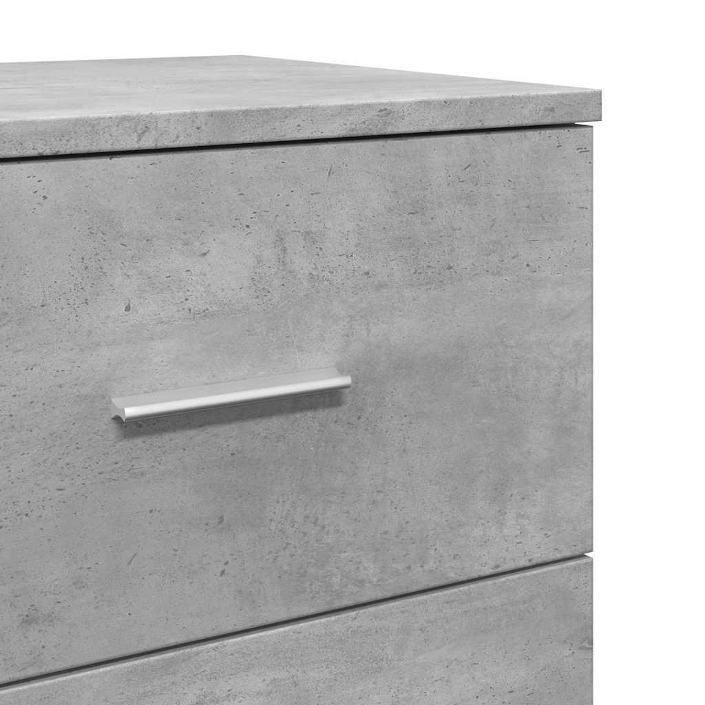 Mesa de cabeceira com 2 gavetas 40x36x50 cm cinzento cimento