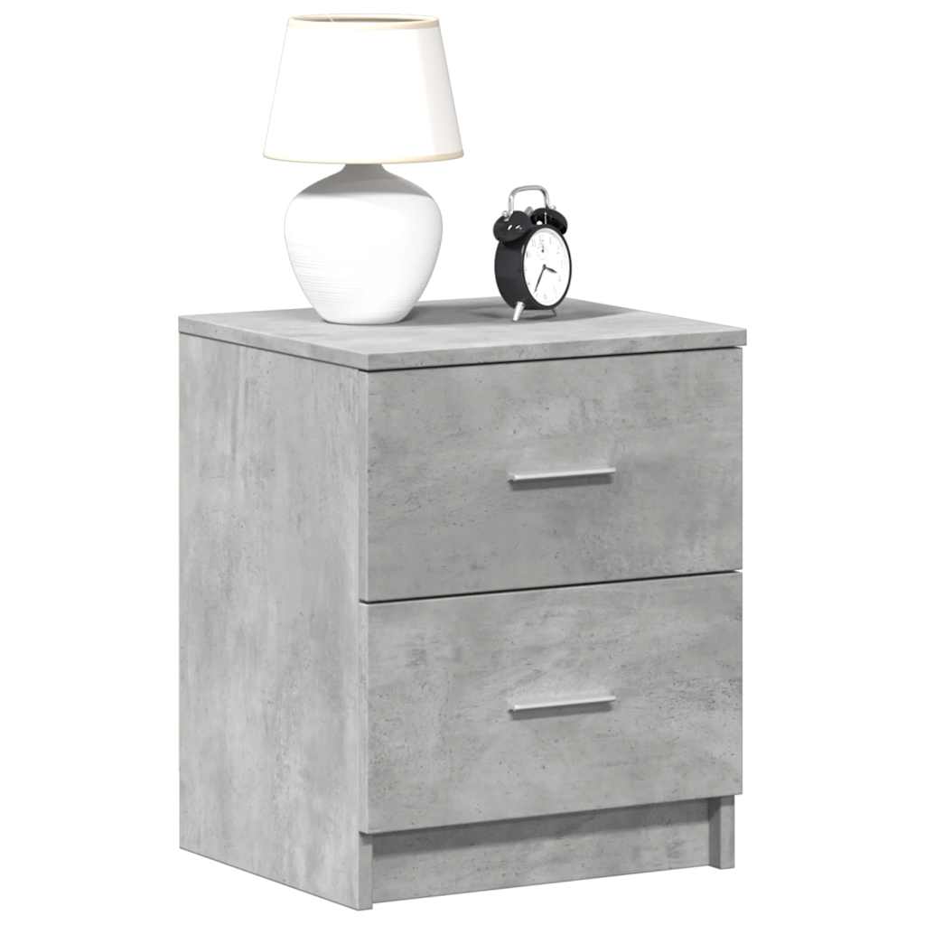 Mesa de cabeceira com 2 gavetas 40x36x50 cm cinzento cimento