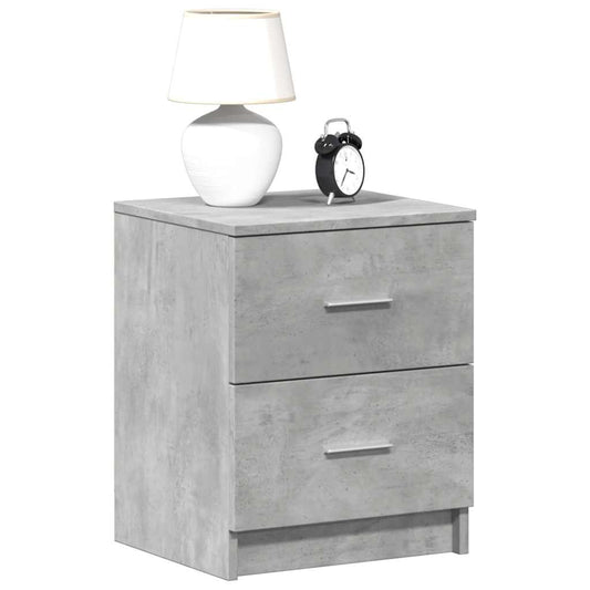 Mesa de cabeceira com 2 gavetas 40x36x50 cm cinzento cimento