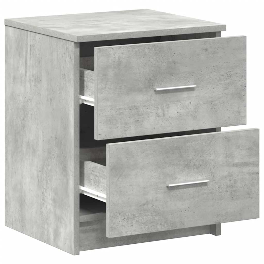 Mesas cabeceira 2pcs c/ 2gavetas 40x36x50 cm cinzento cimento