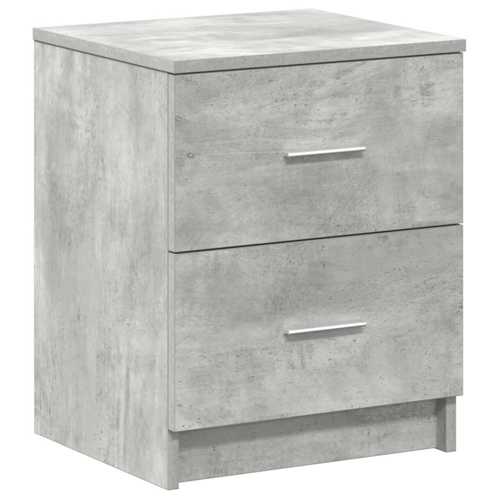 Mesas cabeceira 2pcs c/ 2gavetas 40x36x50 cm cinzento cimento