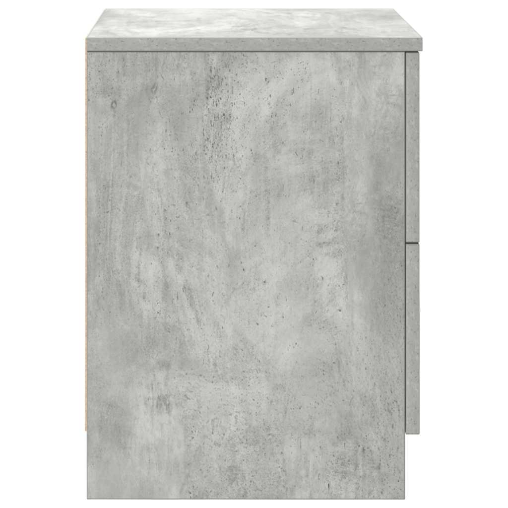 Mesas cabeceira 2pcs c/ 2gavetas 40x36x50 cm cinzento cimento