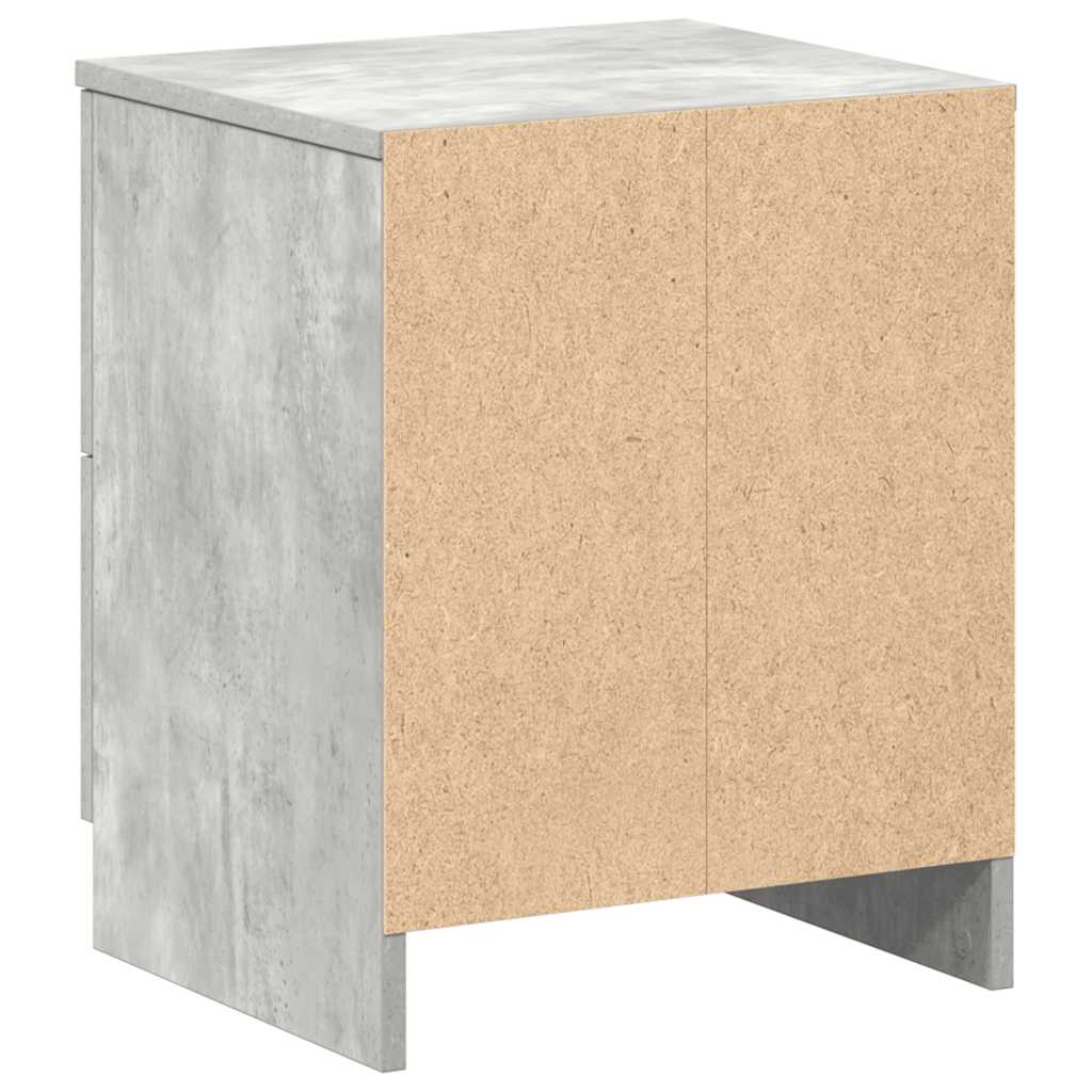 Mesas cabeceira 2pcs c/ 2gavetas 40x36x50 cm cinzento cimento