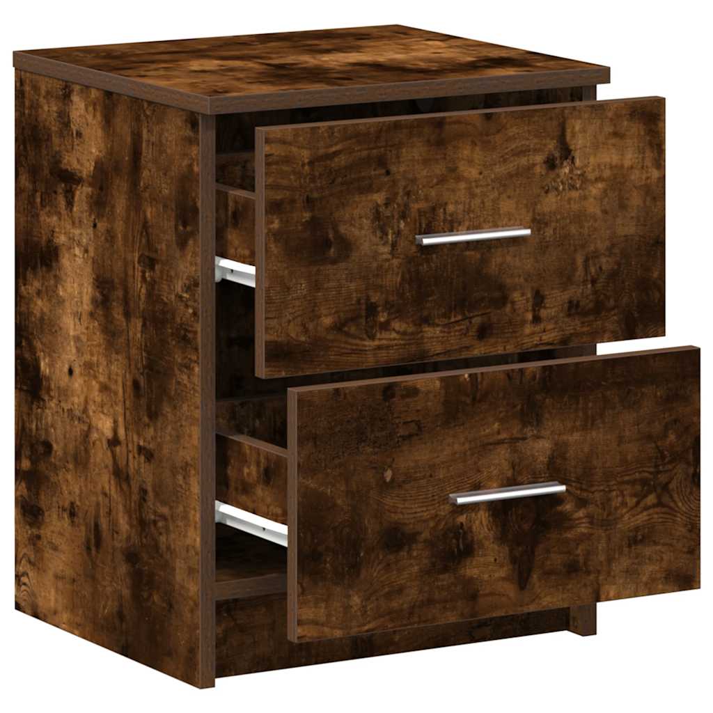Mesa de cabeceira com 2 gavetas 40x36x50 cm carvalho fumado