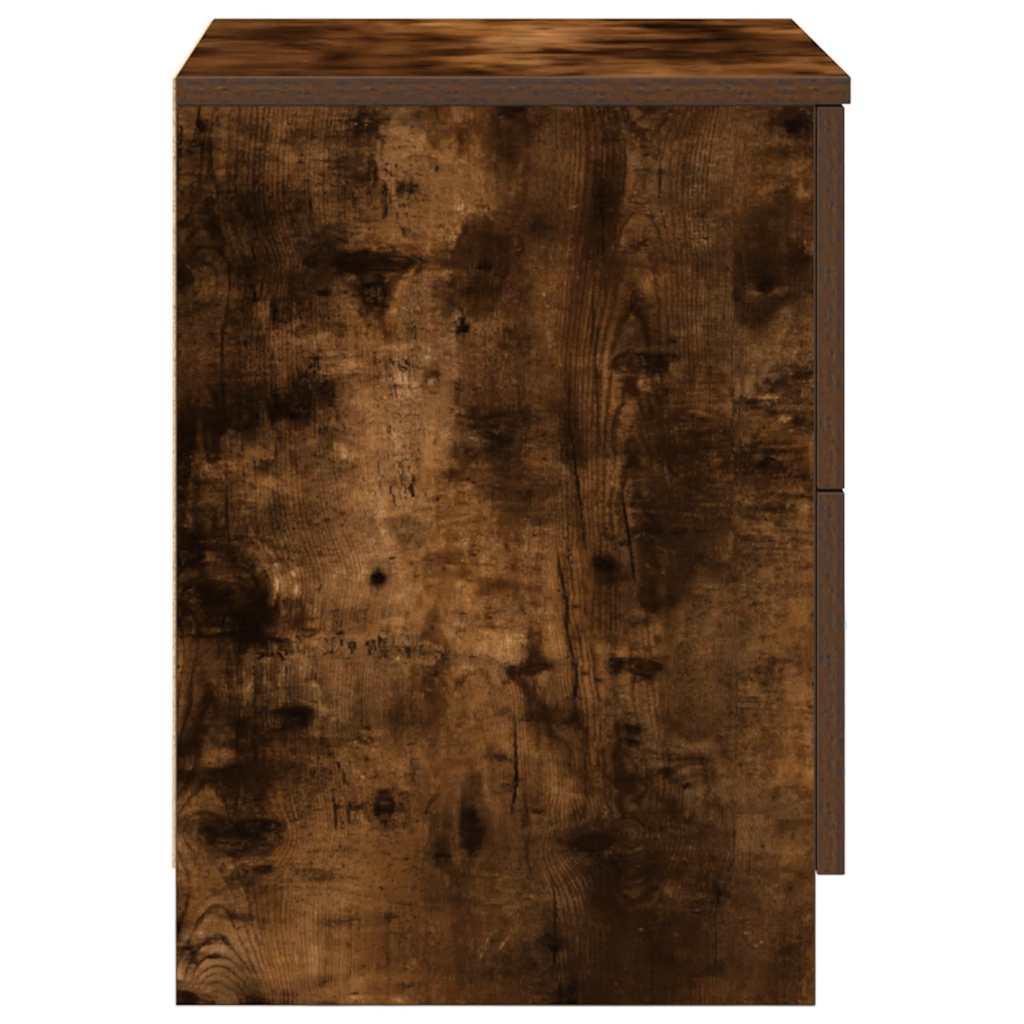 Mesa de cabeceira com 2 gavetas 40x36x50 cm carvalho fumado