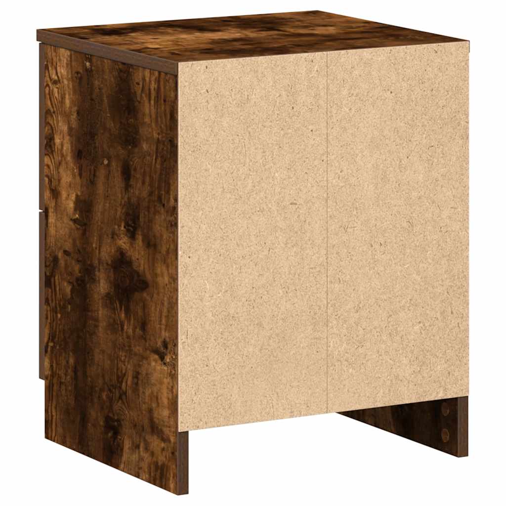 Mesa de cabeceira com 2 gavetas 40x36x50 cm carvalho fumado