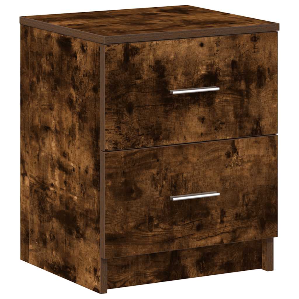 Mesas cabeceira 2pcs com 2gavetas 40x36x50 cm carvalho fumado
