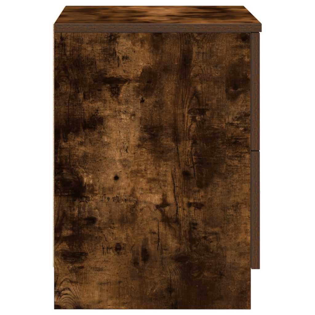 Mesas cabeceira 2pcs com 2gavetas 40x36x50 cm carvalho fumado