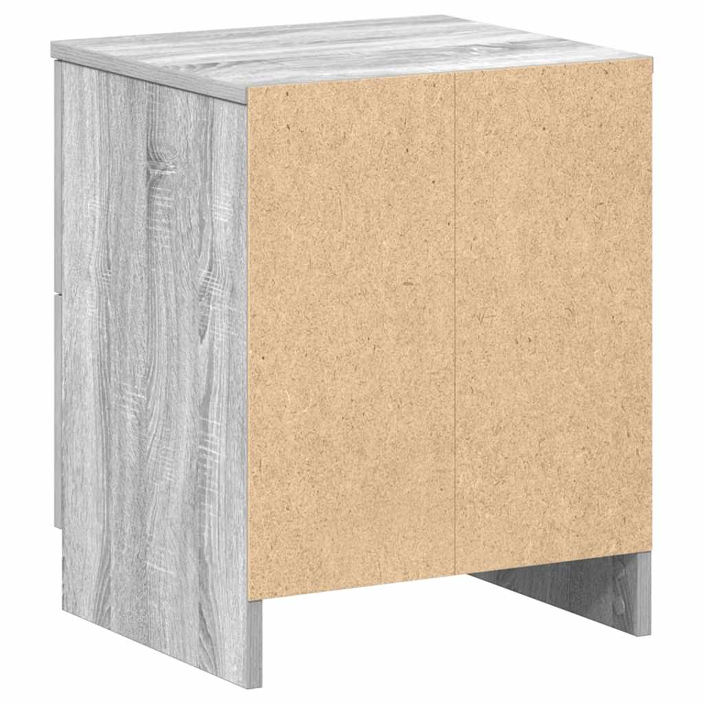 Mesa de cabeceira com 2 gavetas 40x36x50 cm cinzento sonoma