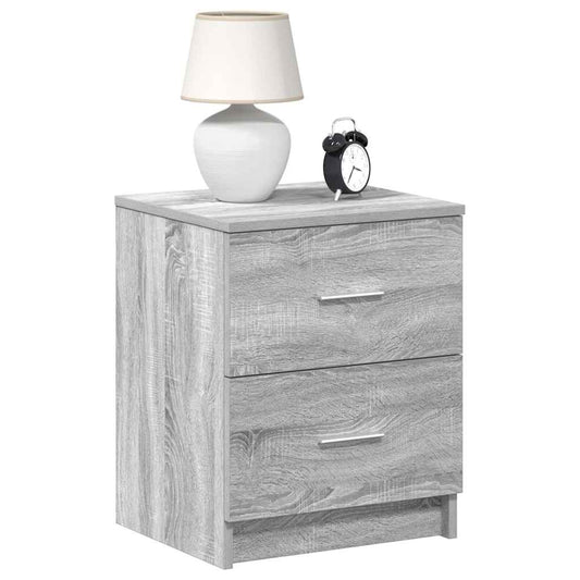 Mesa de cabeceira com 2 gavetas 40x36x50 cm cinzento sonoma