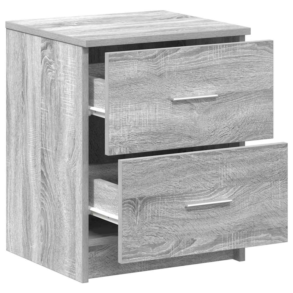 Mesas cabeceira 2pcs com 2gavetas 40x36x50 cm cinzento sonoma