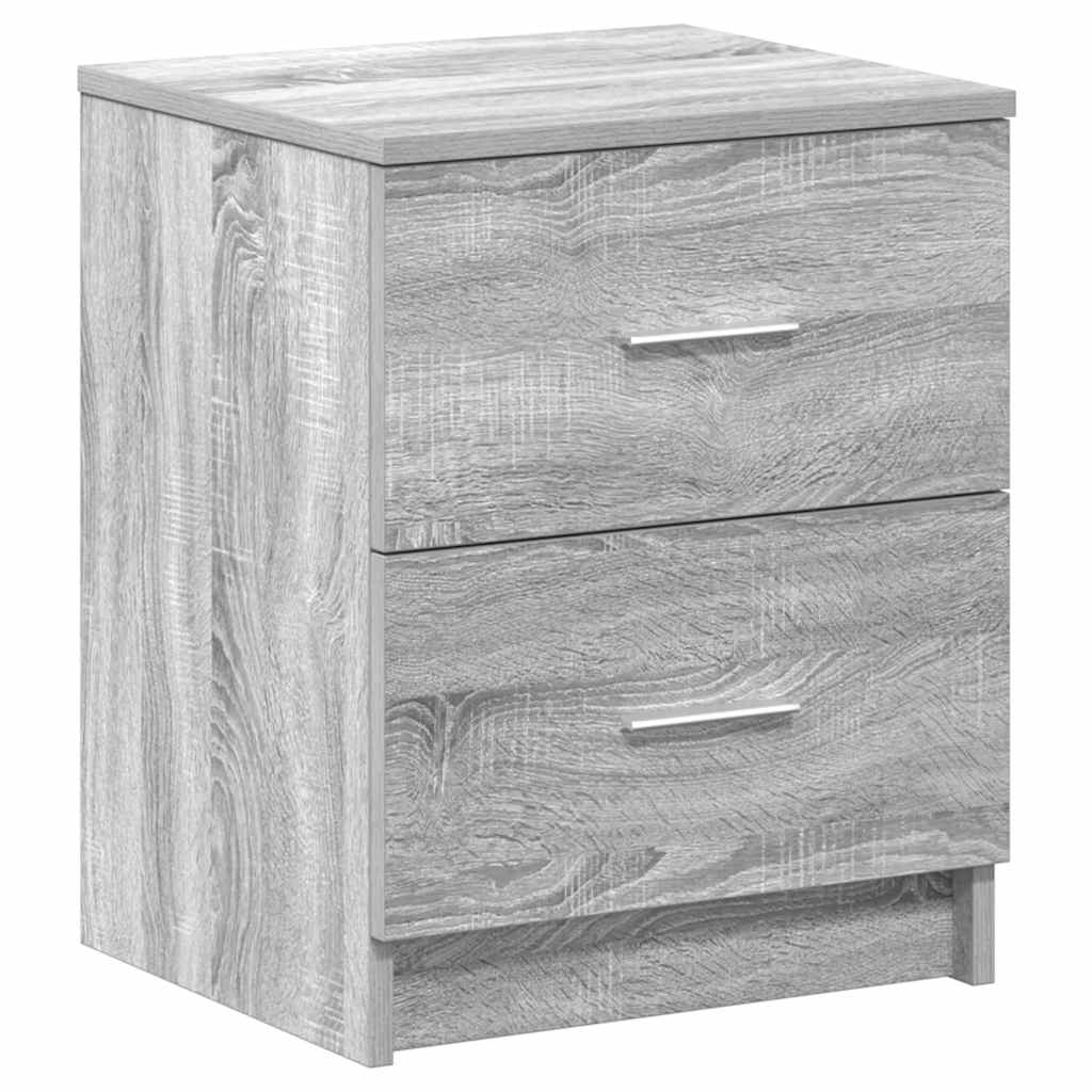 Mesas cabeceira 2pcs com 2gavetas 40x36x50 cm cinzento sonoma