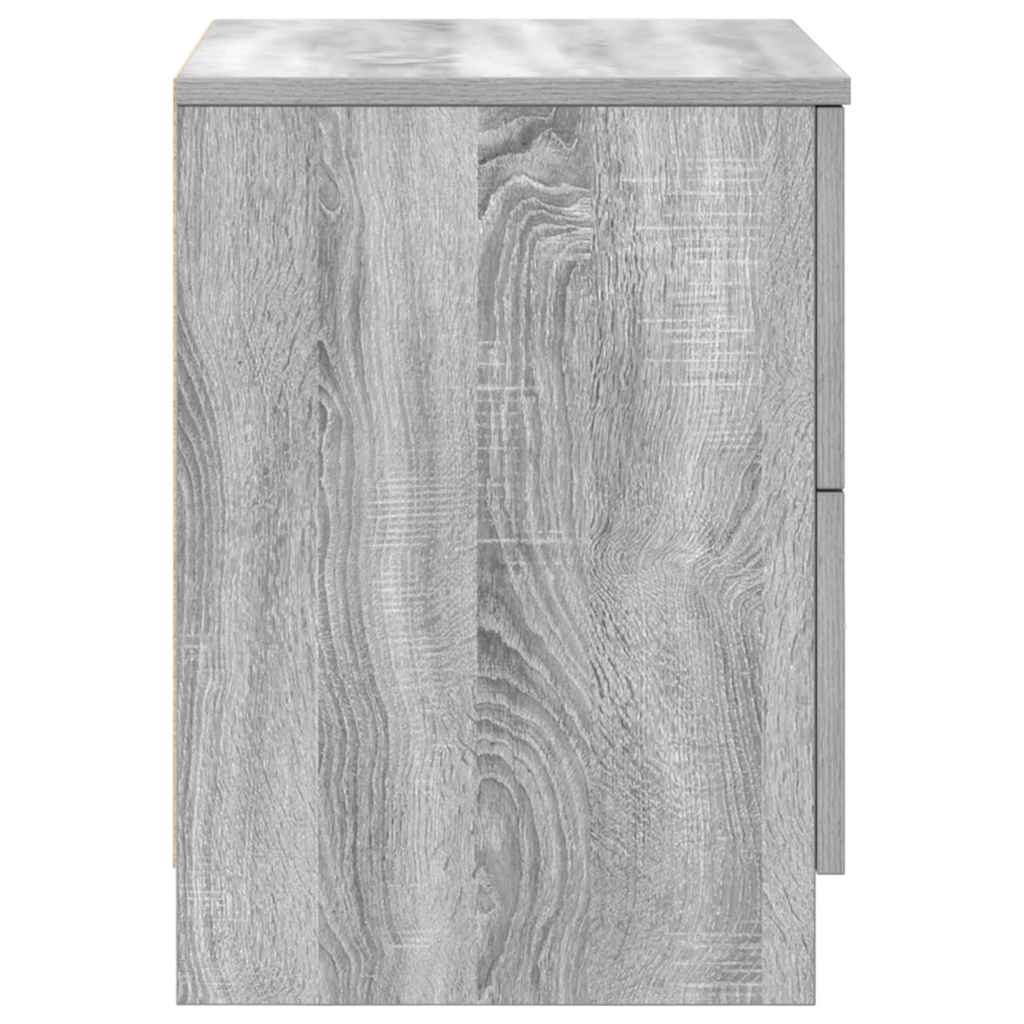 Mesas cabeceira 2pcs com 2gavetas 40x36x50 cm cinzento sonoma