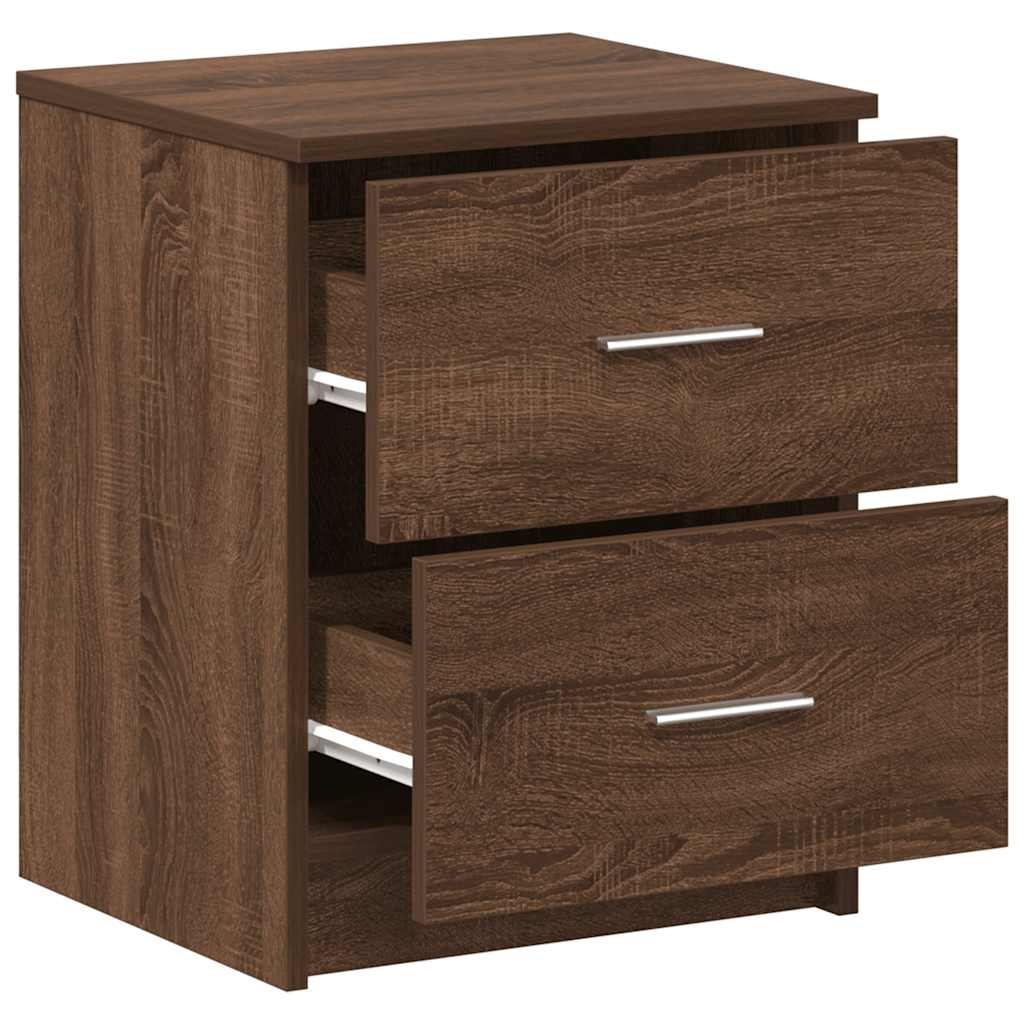 Mesas cabeceira 2pcs com 2gavetas 40x36x50 cm carvalho castanho