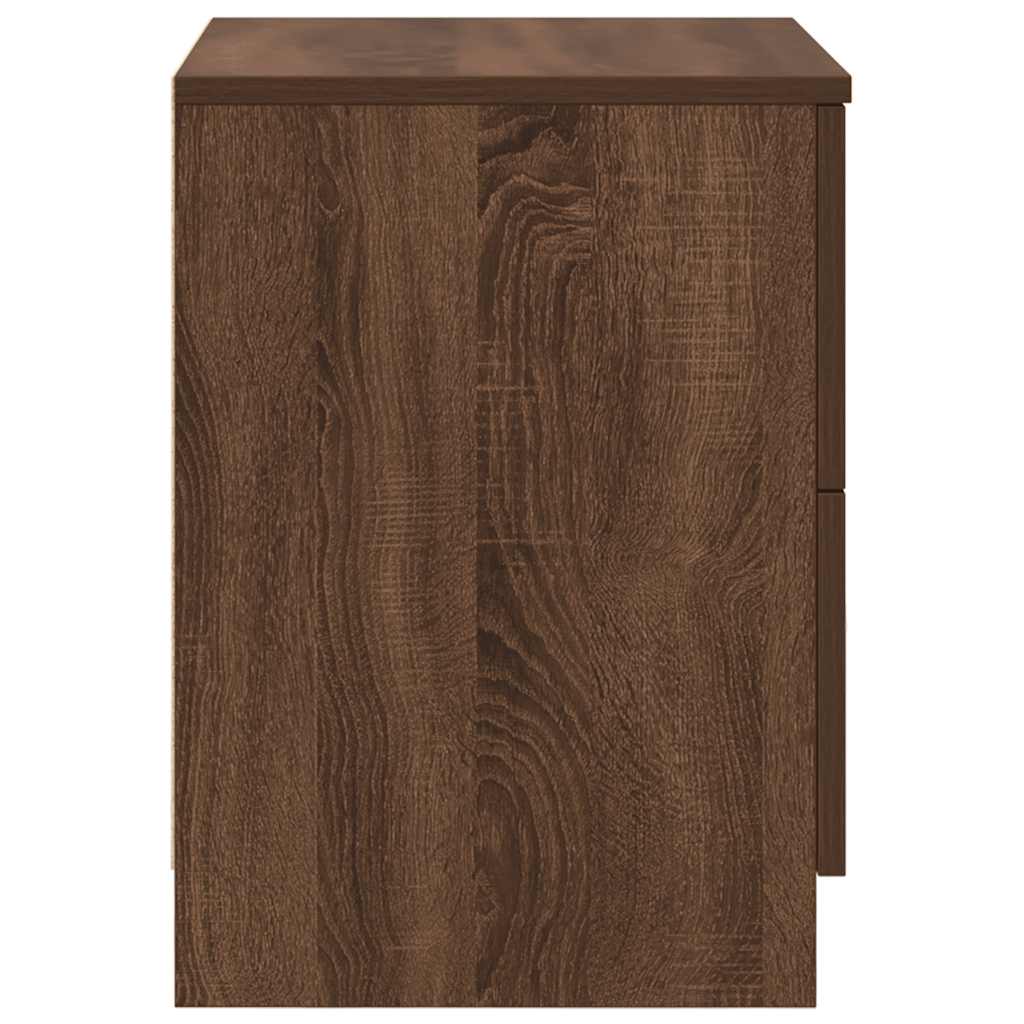 Mesas cabeceira 2pcs com 2gavetas 40x36x50 cm carvalho castanho
