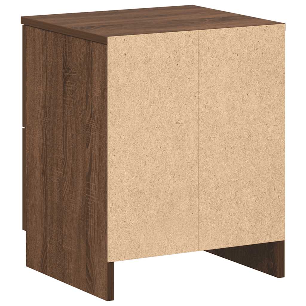 Mesas cabeceira 2pcs com 2gavetas 40x36x50 cm carvalho castanho