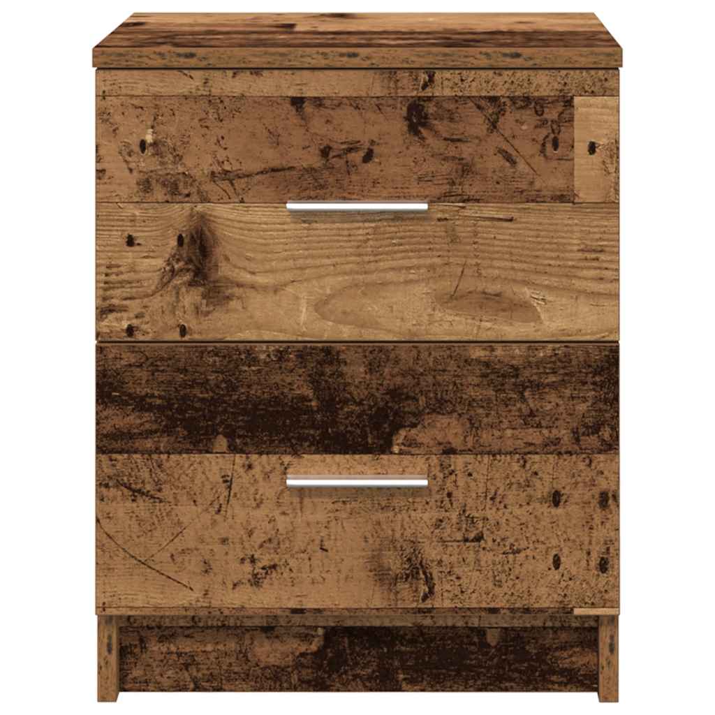 Mesas de cabeceira 2 pcs com 2gavetas 40x36x50 cm madeira velha
