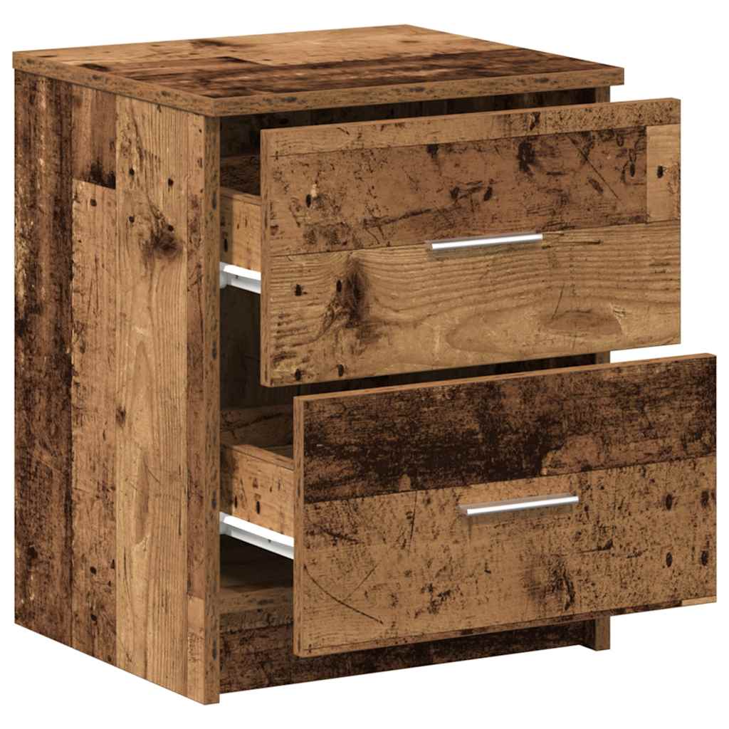 Mesas de cabeceira 2 pcs com 2gavetas 40x36x50 cm madeira velha