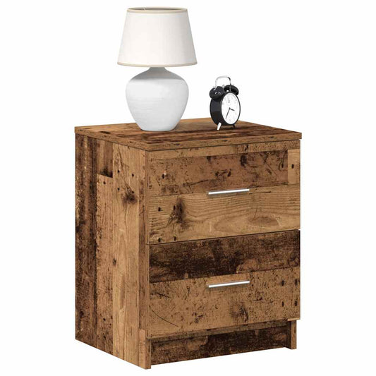 Mesas de cabeceira 2 pcs com 2gavetas 40x36x50 cm madeira velha