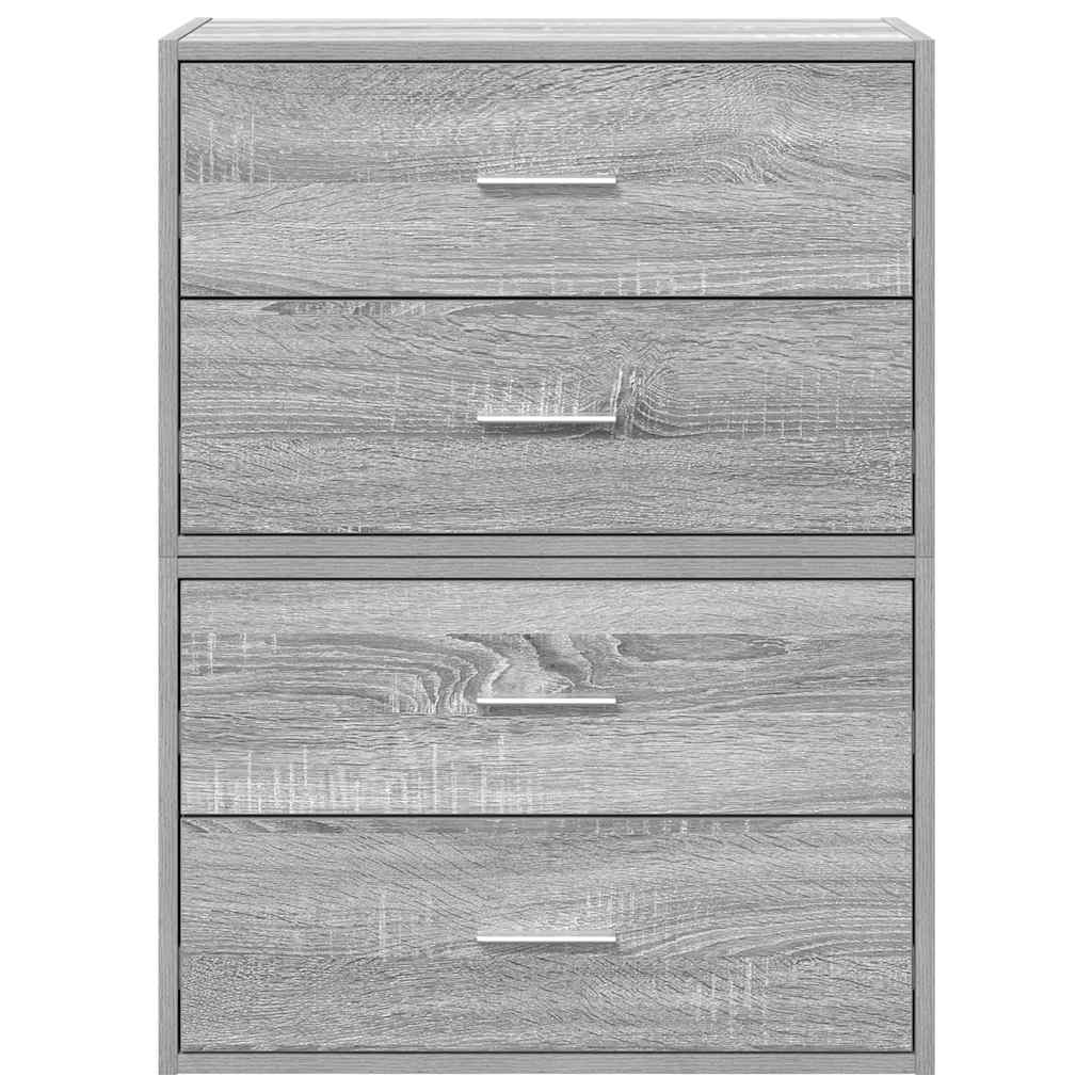 Armários c/ 2 gavetas 2 pcs 60x31x40cm derivados madeira
