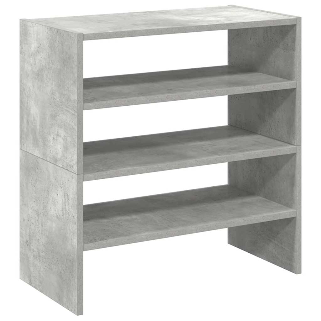 Sapateiras 2 pcs empilháveis 60x30x30,5 cm cinzento cimento