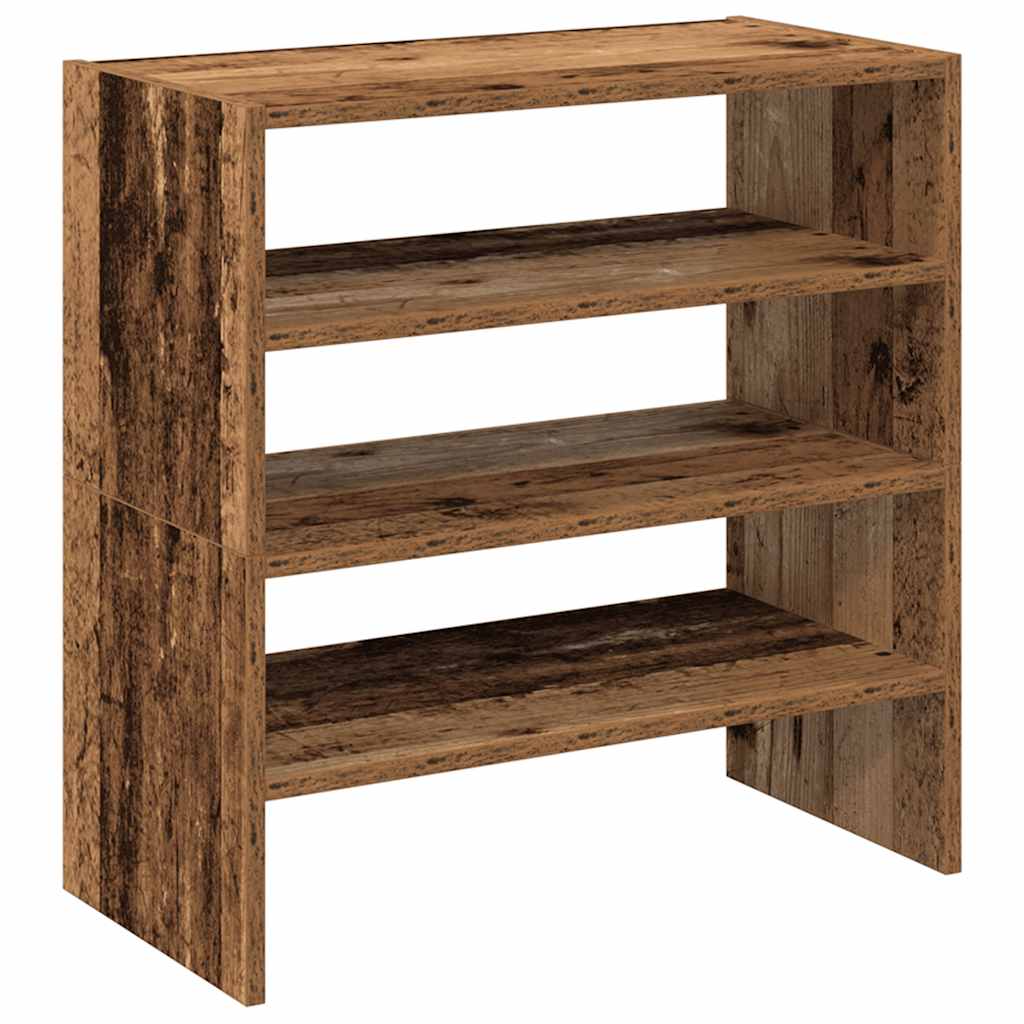 Sapateiras 2 pcs empilháveis 60x30x30,5 cm madeira velha